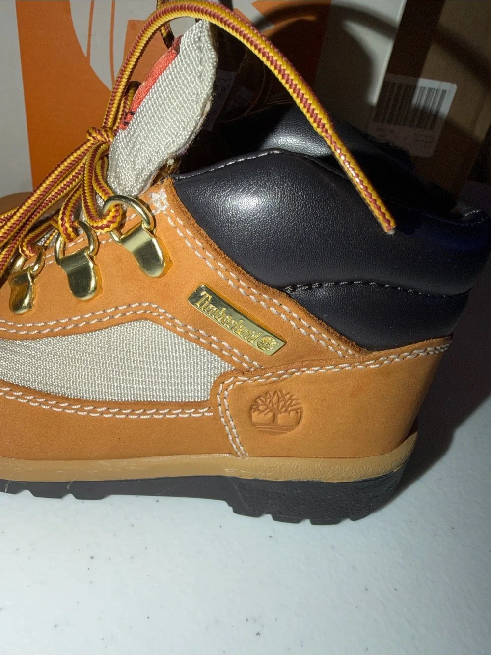 Timberland Kids Tan and Black Lace-Up Hiking Boots